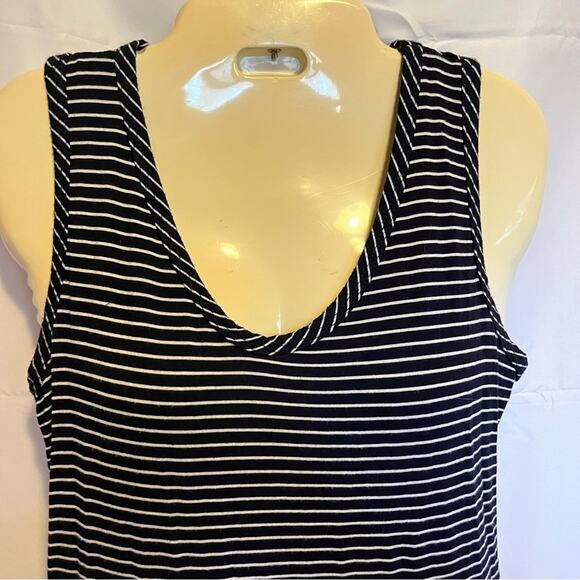 Olivia Rae Navy White Striped Tank Dress S Nautical Resort Coastal Preppy - Picture 3 of 9